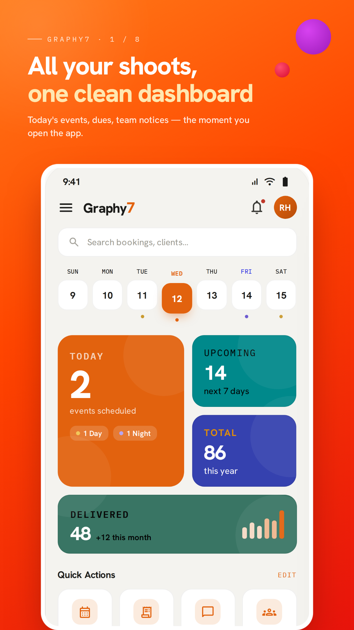 Graphy7 Mobile ready screen